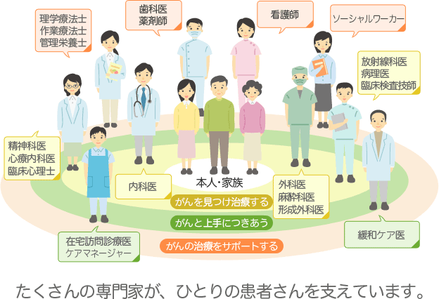 チーム医療に関わる専門家の役割